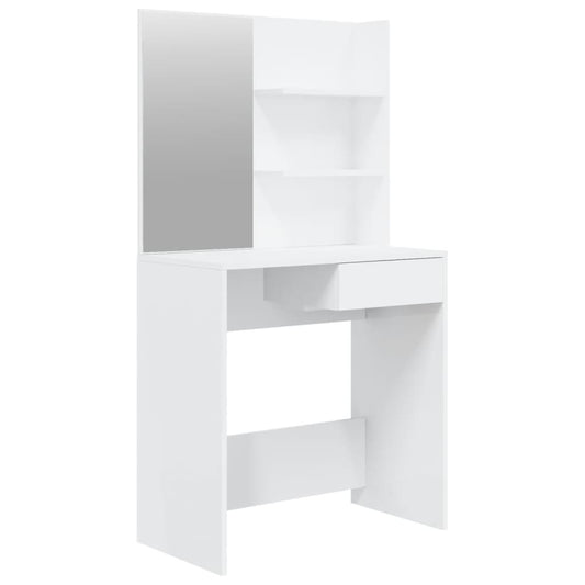 Dressing Table with Mirror High Gloss White 74.5x40x141 cm Dressing Table with Mirror High Gloss White 74.5x40x141 cm