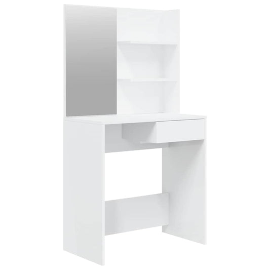 Dressing Table with Mirror High Gloss White 74,5x40x141 cm Dressing Table with Mirror High Gloss White 74,5x40x141 cm