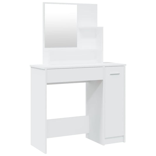 Dressing Table with Mirror White 86.5x35x136 cm Dressing Table with Mirror White 86.5x35x136 cm
