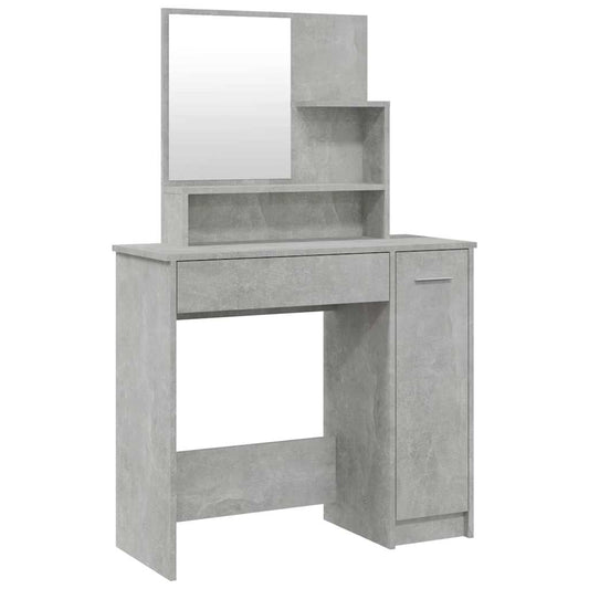 Dressing Table with Mirror Concrete Grey 86,5x35x136 cm Dressing Table with Mirror Concrete Grey 86,5x35x136 cm
