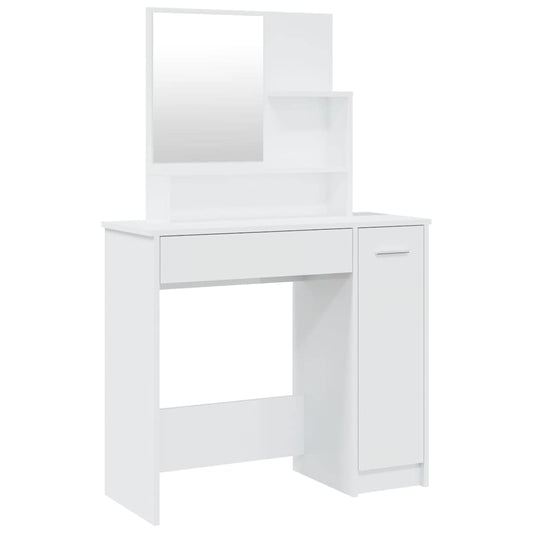 Dressing Table with Mirror High Gloss White 86,5x35x136 cm Dressing Table with Mirror High Gloss White 86,5x35x136 cm