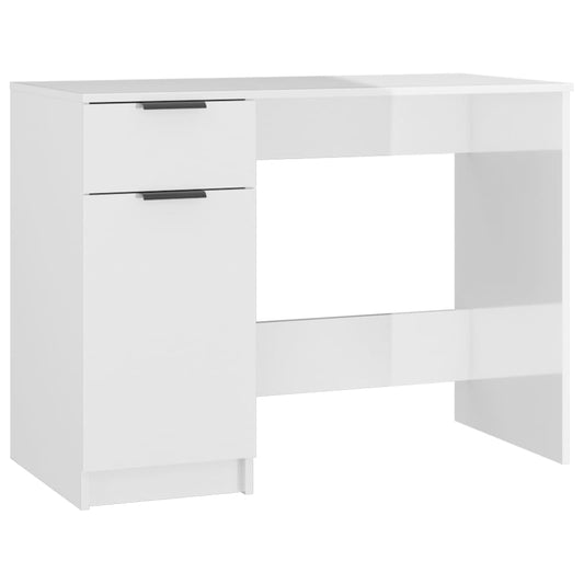Desk High Gloss White 100x50x75 cm Engineered Wood Desk High Gloss White 100x50x75 cm Engineered Wood