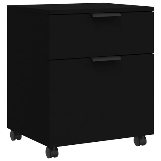 Mobile File Cabinet with Wheels Black 45x38x54cm Engineered Wood Mobile File Cabinet with Wheels Black 45x38x54cm Engineered Wood