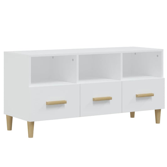 TV Cabinet White 102x36x50 cm Engineered Wood TV Cabinet White 102x36x50 cm Engineered Wood