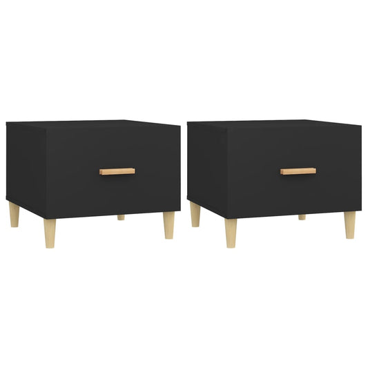 Coffee Tables 2 pcs Black 50x50x40 cm Engineered Wood Coffee Tables 2 pcs Black 50x50x40 cm Engineered Wood