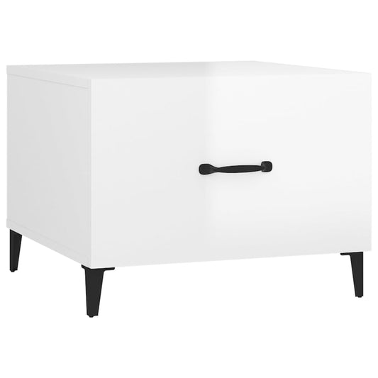 Coffee Table with Metal Legs High Gloss White 50x50x40 cm Coffee Table with Metal Legs High Gloss White 50x50x40 cm