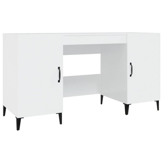 Desk High Gloss White 140x50x75 cm Engineered Wood Desk High Gloss White 140x50x75 cm Engineered Wood