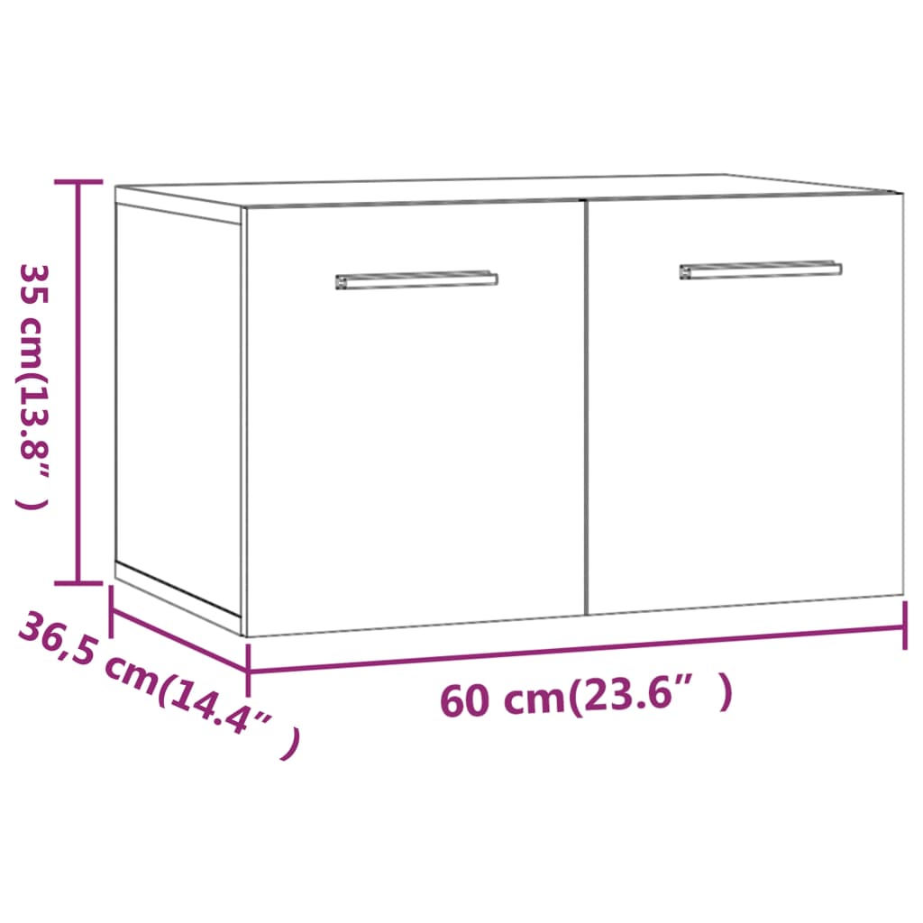 Wall Cabinet White 60x36.5x35 cm Engineered Wood