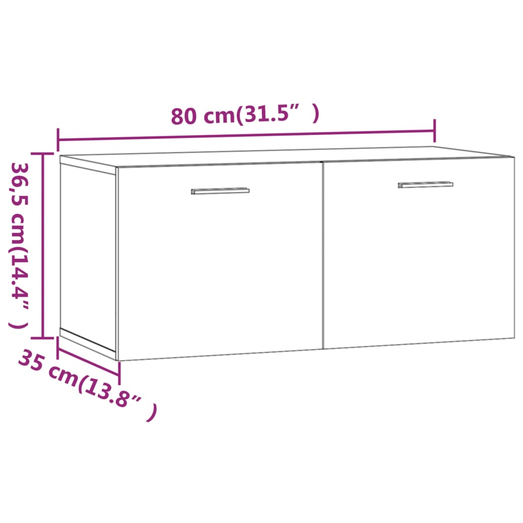 Wall Cabinet Sonoma Oak 80x35x36.5 cm Engineered Wood