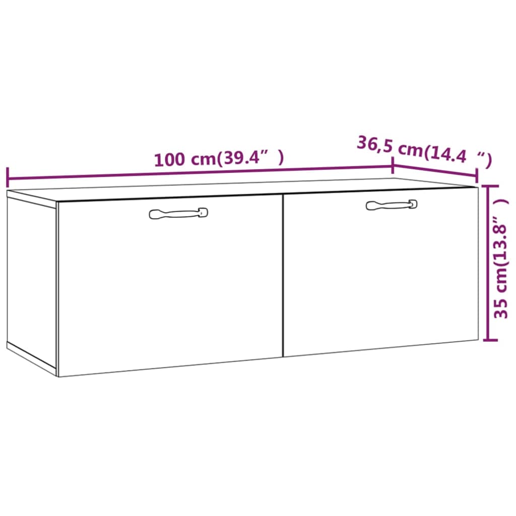 Wall Cabinet Concrete Grey 100x36.5x35 cm Engineered Wood