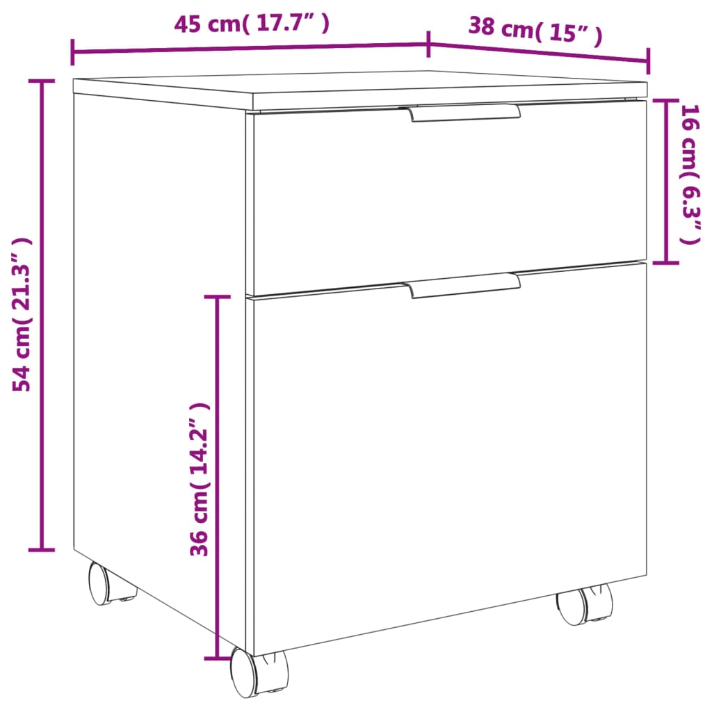 File Cabinet | Grey Sonoma | Engineered Wood | Standard | Smooth Sliding