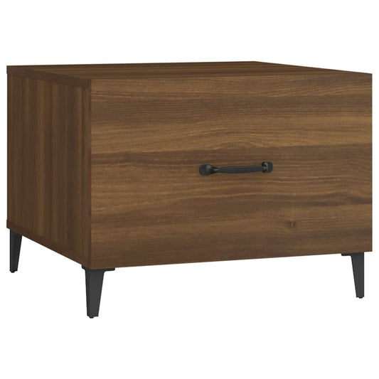 Coffee Table with Metal Legs Brown Oak 50x50x40 cm Coffee Table with Metal Legs Brown Oak 50x50x40 cm