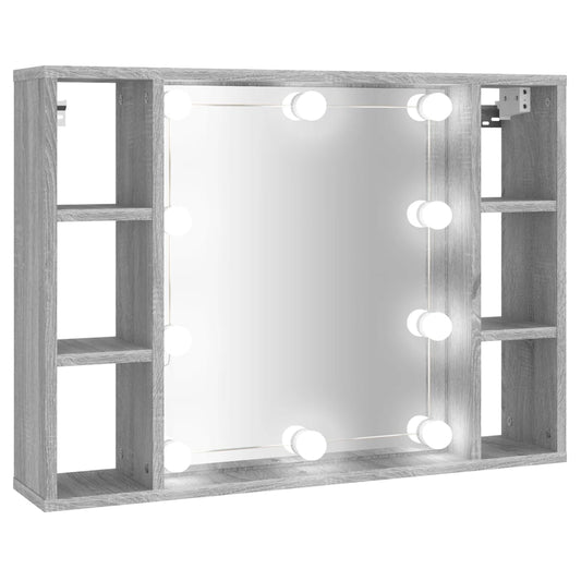 Mirror Cabinet with LED Grey Sonoma 76x15x55 cm Mirror Cabinet with LED Grey Sonoma 76x15x55 cm