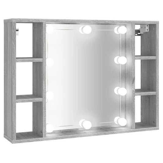 Mirror Cabinet with LED Grey Sonoma 76x15x55 cm Mirror Cabinet with LED Grey Sonoma 76x15x55 cm
