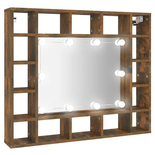 Mirror Cabinet with LED Smoked Oak 91x15x76.5 cm Mirror Cabinet with LED Smoked Oak 91x15x76.5 cm
