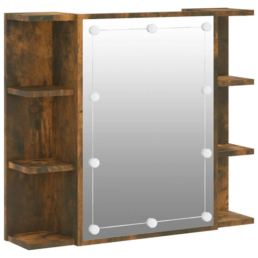 Mirror Cabinet with LED Smoked Oak 70x16.5x60 cm Mirror Cabinet with LED Smoked Oak 70x16.5x60 cm