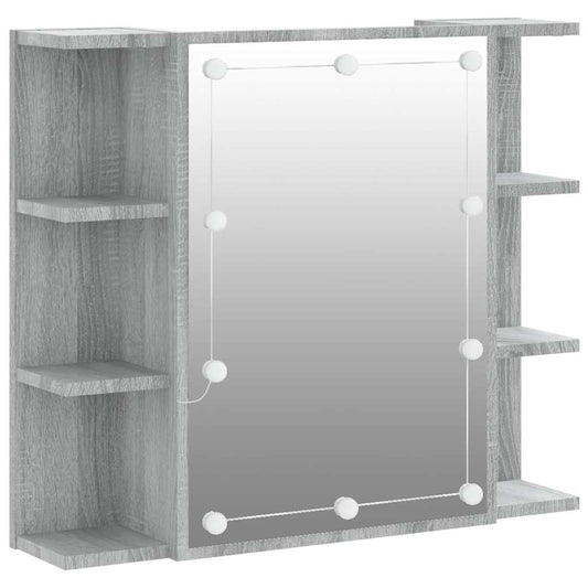 Mirror Cabinet with LED Grey Sonoma 70x16.5x60 cm Mirror Cabinet with LED Grey Sonoma 70x16.5x60 cm