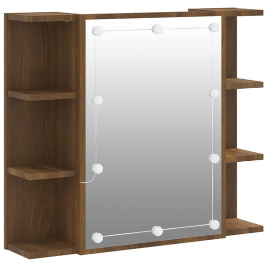 Mirror Cabinet with LED Brown Oak 70x16.5x60 cm Mirror Cabinet with LED Brown Oak 70x16.5x60 cm