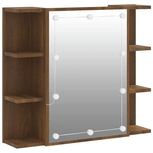 Mirror Cabinet with LED Brown Oak 70x16.5x60 cm Mirror Cabinet with LED Brown Oak 70x16.5x60 cm
