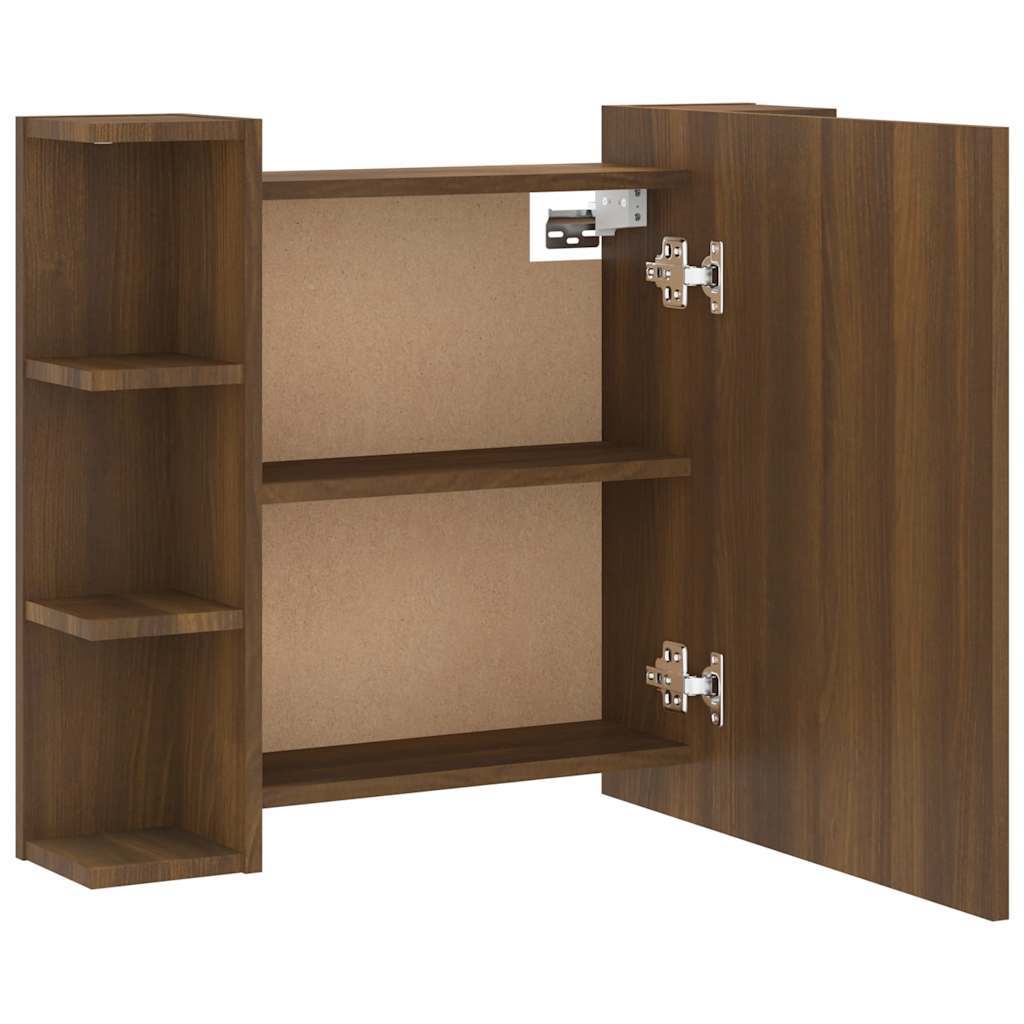 Mirror Cabinet | Brown Oak | Engineered wood | 70x16.5x60 cm