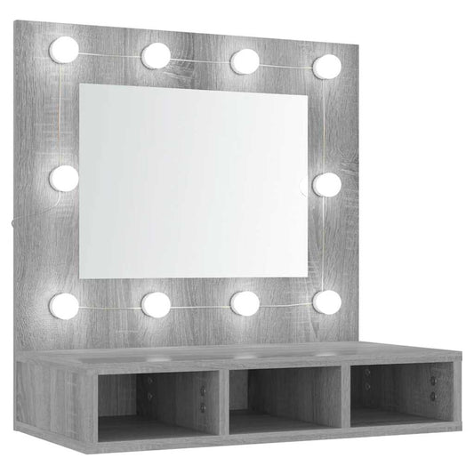 Mirror Cabinet with LED Grey Sonoma 60x31.5x62 cm Mirror Cabinet with LED Grey Sonoma 60x31.5x62 cm