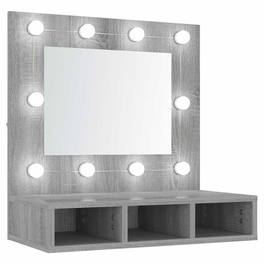 Mirror Cabinet with LED Grey Sonoma 60x31.5x62 cm Mirror Cabinet with LED Grey Sonoma 60x31.5x62 cm