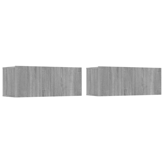 2 Piece TV Cabinet Set Grey Sonoma 80x30x30 cm Engineered Wood 2 Piece TV Cabinet Set Grey Sonoma 80x30x30 cm Engineered Wood