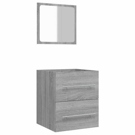 Bathroom Cabinet with Mirror Grey Sonoma 41x38.5x48 cm Engineered Wood Bathroom Cabinet with Mirror Grey Sonoma 41x38.5x48 cm Engineered Wood
