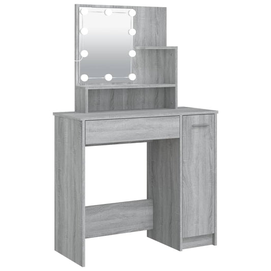 Dressing Table with LED Grey Sonoma 86.5x35x136 cm Dressing Table with LED Grey Sonoma 86.5x35x136 cm