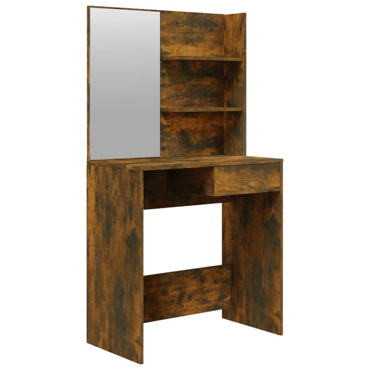 Dressing Table with Mirror Smoked Oak 74.5x40x141 cm Dressing Table with Mirror Smoked Oak 74.5x40x141 cm