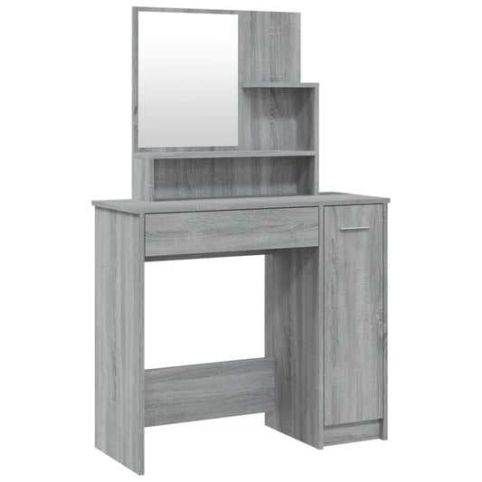 Dressing Table with Mirror Grey Sonoma 86.5x35x136 cm Dressing Table with Mirror Grey Sonoma 86.5x35x136 cm