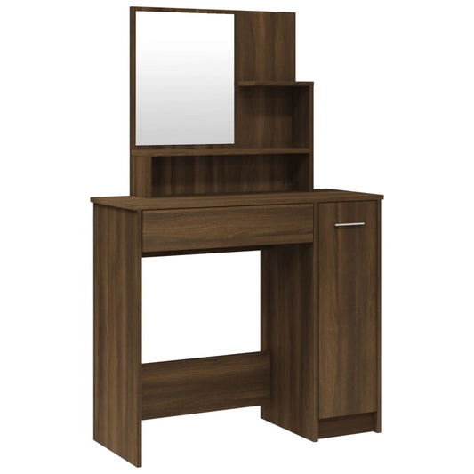 Dressing Table with Mirror Brown Oak 86.5x35x136 cm Dressing Table with Mirror Brown Oak 86.5x35x136 cm