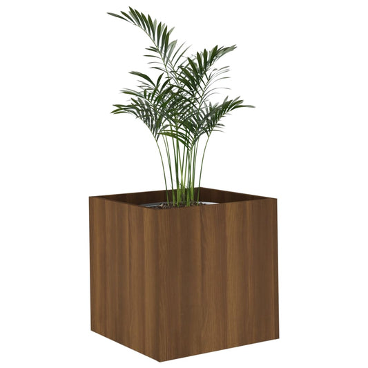 Planter Box Brown Oak 40x40x40 cm Engineered Wood Planter Box Brown Oak 40x40x40 cm Engineered Wood