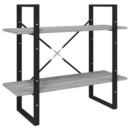 2-Tier Book Cabinet Grey Sonoma 80x30x70 cm Engineered Wood 2-Tier Book Cabinet Grey Sonoma 80x30x70 cm Engineered Wood