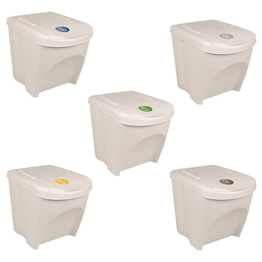 Stackable Garbage Bin Boxes 3 pcs White 75 L Polypropylene Stackable Garbage Bin Boxes 3 pcs White 75 L Polypropylene