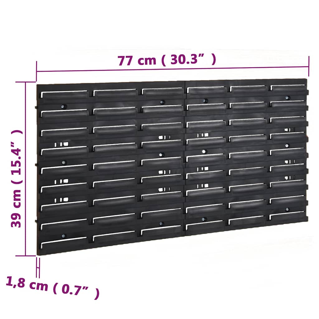35 Piece Workshop Shelf Set Red and Black 77x39cm Polypropylene