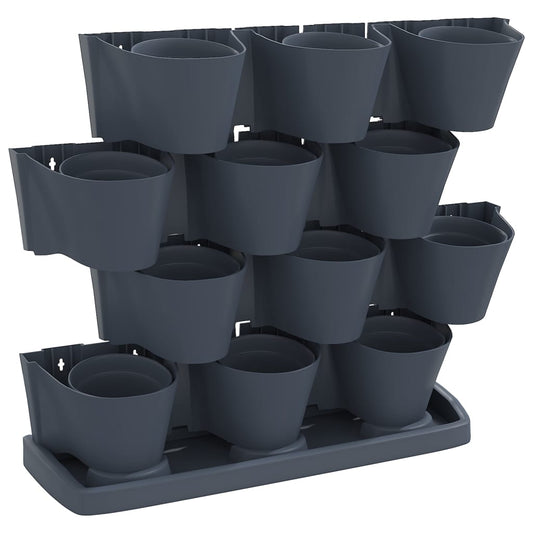 Vertical Garden Plant Set 12 pcs Anthracite Polypropylene Vertical Garden Plant Set 12 pcs Anthracite Polypropylene