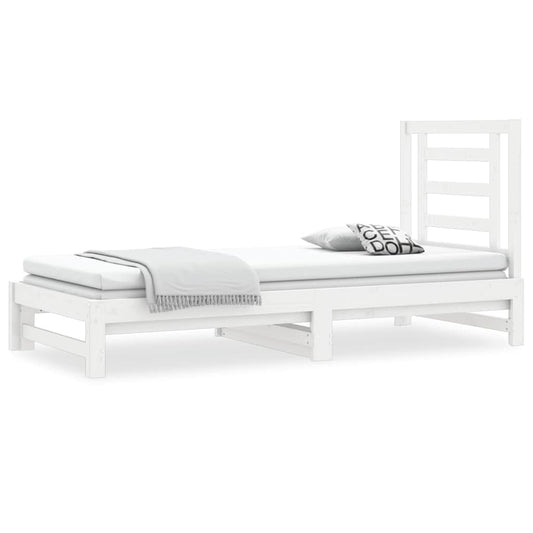 Pull-out Day Bed without Mattress White 2x(90x200) cm Pull-out Day Bed without Mattress White 2x(90x200) cm