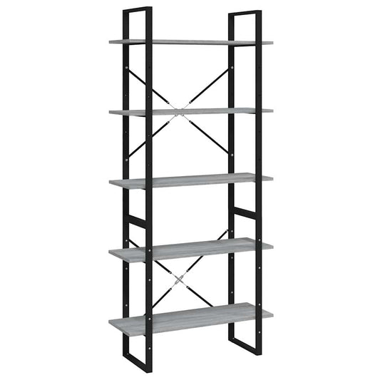 5-Tier Book Cabinet Grey Sonoma 80x30x175 cm Engineered Wood 5-Tier Book Cabinet Grey Sonoma 80x30x175 cm Engineered Wood