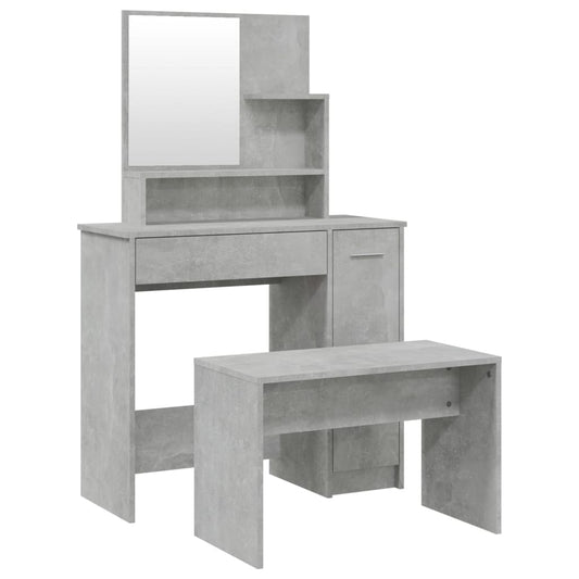 Dressing Table Set Concrete Grey 86.5x35x136 cm Dressing Table Set Concrete Grey 86.5x35x136 cm