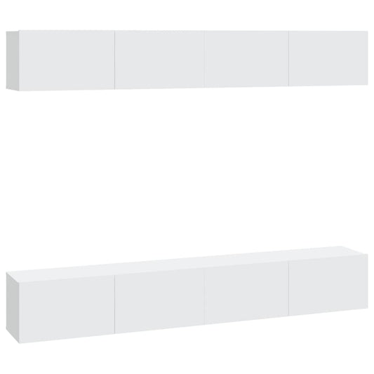 Wall TV Cabinets 4 pcs White 100x30x30 cm Wall TV Cabinets 4 pcs White 100x30x30 cm