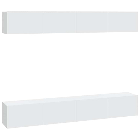 4 Piece Wall-mounted TV Cabinet Set White 100x30x30 cm 4 Piece Wall-mounted TV Cabinet Set White 100x30x30 cm