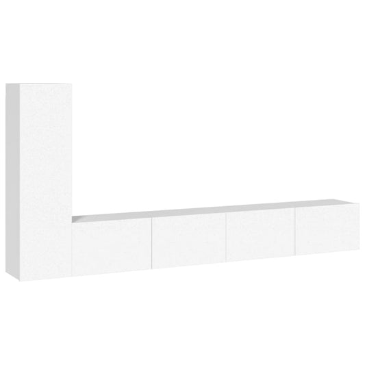 3 Piece TV Cabinet Set White Engineered Wood 3 Piece TV Cabinet Set White Engineered Wood