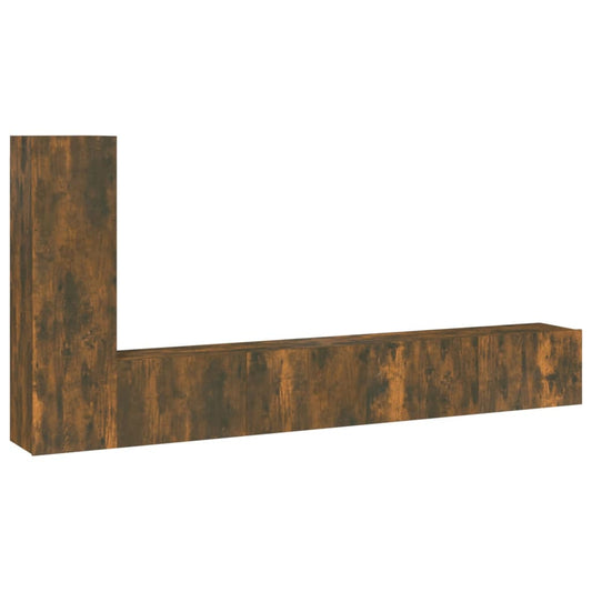 3 Piece TV Cabinet Set Smoked Oak Engineered Wood 3 Piece TV Cabinet Set Smoked Oak Engineered Wood