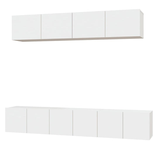 5 Piece TV Cabinet Set White Engineered Wood 5 Piece TV Cabinet Set White Engineered Wood