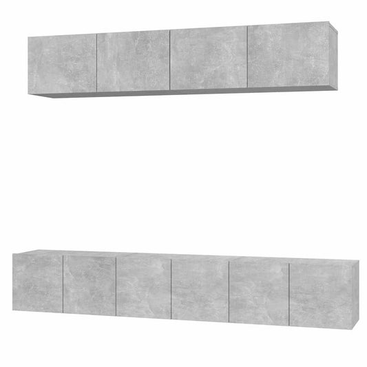 5 Piece TV Cabinet Set Concrete Grey Engineered Wood 5 Piece TV Cabinet Set Concrete Grey Engineered Wood
