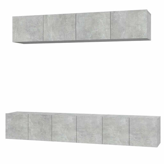 5 Piece TV Cabinet Set Concrete Grey Engineered Wood 5 Piece TV Cabinet Set Concrete Grey Engineered Wood