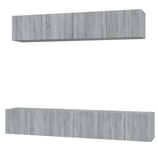 5 Piece TV Cabinet Set Grey Sonoma Engineered Wood 5 Piece TV Cabinet Set Grey Sonoma Engineered Wood
