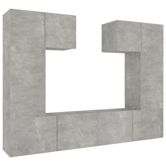 6 Piece TV Cabinet Set Concrete Grey Engineered Wood 6 Piece TV Cabinet Set Concrete Grey Engineered Wood