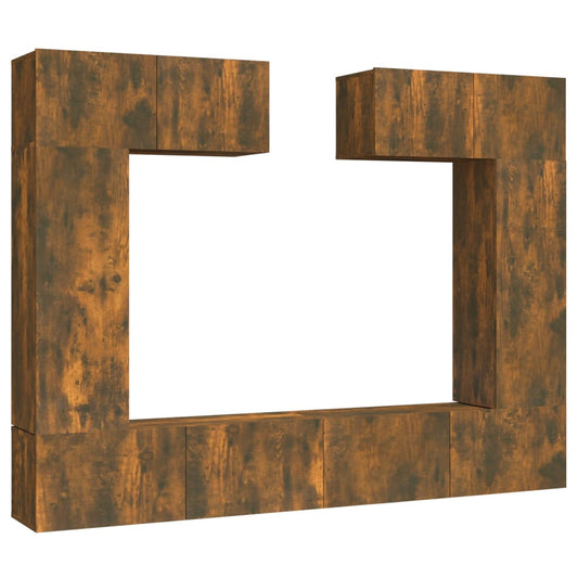 6 Piece TV Cabinet Set Smoked Oak Engineered Wood 6 Piece TV Cabinet Set Smoked Oak Engineered Wood